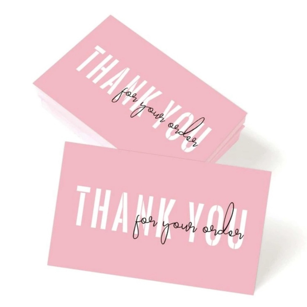 12 Piece Order Thank You Cards Pink